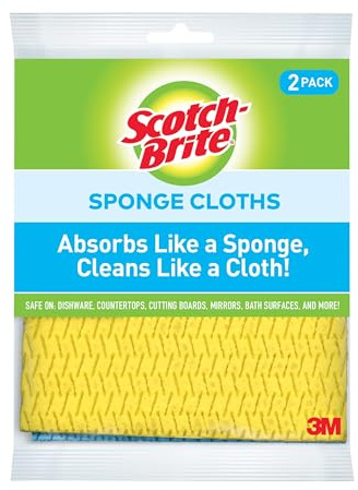 Scotch-Brite Sponge Cloth, Swedish Dish Cloths, Reusable Alternative to Paper Towels, 24 Sponge Cloths