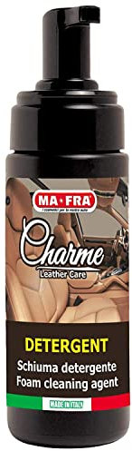 Ma-Fra, Charme Detergent, Schiuma Detergente per Interni Auto in Pelle, la sua Formula Neutra Deterge in Profondità Sciogliendo lo Sporco Lasciando le Superfici Pulite a Lungo, Formato 150ml