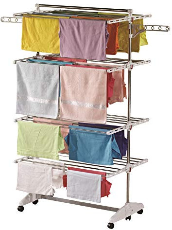 One Click Luxus Wäscheständer hoch - Flügelwäscheständer - Turmwäscheständer auf 4 Ebenen