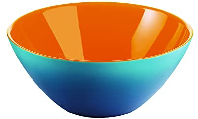 Guzzini Contenitore My Fusion, Blu/Arancione, Ø20 x h8.5 cm
