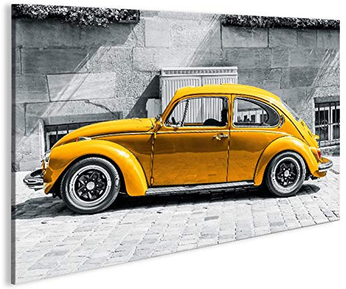 islandburner Bild Bilder auf Leinwand Käfer Kult Auto Beetle 1p XXL Poster Leinwandbild Wandbild Dekoartikel Wohnzimmer Marke