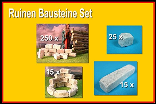 Menta-Modellbau Ruinen Baustein Set, Krippenbau, Modellbausteine - LGB, Tabletop Fantasy - Grau - 305 Stück - Altersempfehlung: 4-12 Jahre