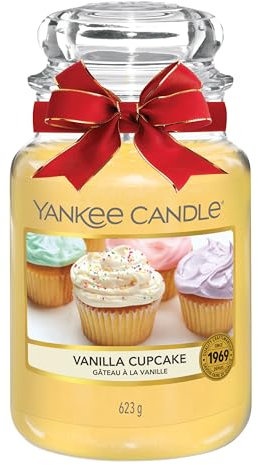 Yankee Candle Duftkerze im Glas (groß) | Vanilla Cupcake | Kerze mit langer Brenndauer bis zu 150 Stunden | Perfekte Geschenke für Frauen