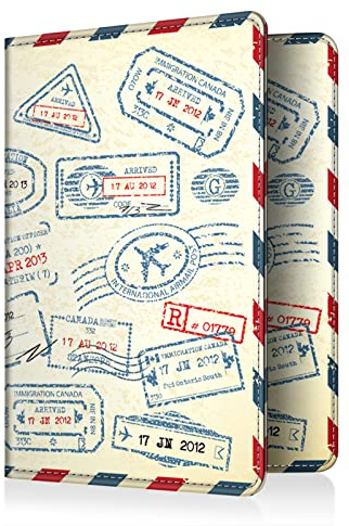 FINTIE Funda de Pasaporte - Cartera con Bloqueo RFID para Pasaporte, Tarjeta Crédito/Visita/Médica, Pases de Embarque - Sello