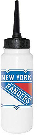 Sherwood NHL Trinkflasche 1000 ml, New York Rangers, Eishockey Trinkflasche, Sportflasche mit NHL Club Logo, biegsamer Silikon-Trinkhalm