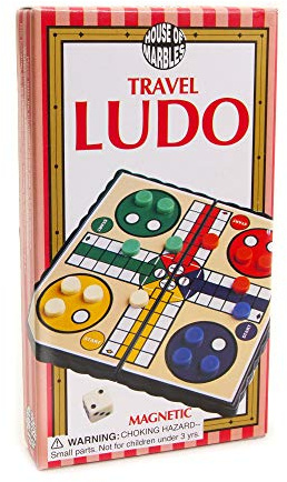 House of Marbles Magnetic Travel Ludo Game - Pocket-Sized 4-Player Folding Board Game with Magnetic Pieces, Dice & Tokens