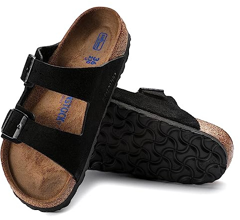 Birkenstock 951323 Arizona SFB black, Suede Leather PIANELLE Uomo, Black EU 39