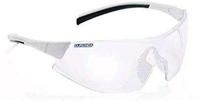 Euronda Dental Schutzbrille Evolution Laborbrille Zahnarzt Arbeitsschutz Brille mit Wrap-around Technologie, Anti-Fog Plus, Anti-Kratz Plus, Polycarbonat, Silikon, Weiß, Transparent