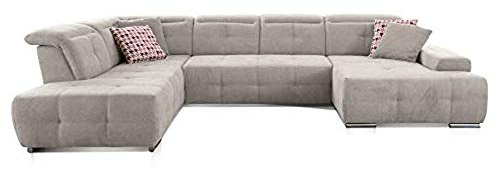 CAVADORE 5036 Salón Paisaje mistrel, ottomane de 3 Cama de Long Chair, 343 x 77 – 93 x 228 cm, Kati Gris/Blanco