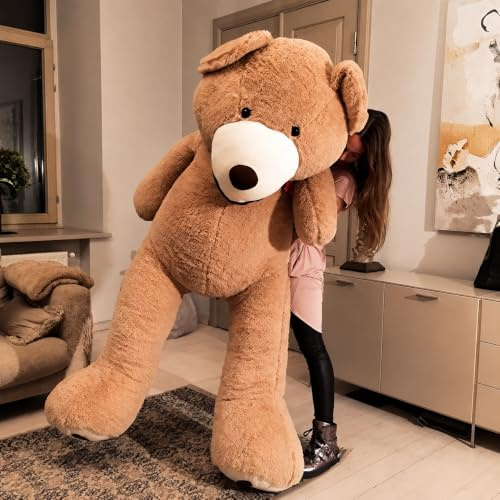 MAKOSAS MKS XXL Teddybär Groß | 200 cm Kuschelbär | Riesen Teddy mit strapazierfähigem Reißverschluss | Großer Teddybär mit plüschigem Polyester | Hypoallergenes Kuscheln mit XXL Kuscheltier