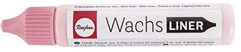 Rayher 31500262 Wachs-Liner, rosa, Flasche 30 ml, zum Kerzen bemalen, Wachsstift, Flüssigwachs zum Malen direkt aus der Flasche, Babyrosa