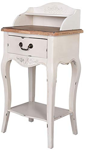 Vintage Wandkonsole „Villa Mila“ – Shabby Chic Weiss Vintage Sekretär Nachtkonsole HMA047 Palazzo Exklusiv