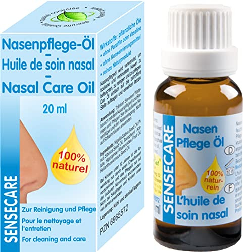 NaturGut Sensecare Nasenpflegeöl 20 ml | 100% naturreines Nasenöl mit Schwarzkümmelöl, Sanddornöl & Zedernussöl | Pflegeöl für trockene, gereizte und verkrustete Nasenhaut | Mit Vitamin E