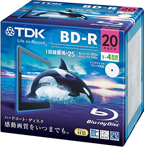 TDK Blu-ray BD-R Disk | 25GB 4x Speed 20 Pack (Japanese Import) (japan import)