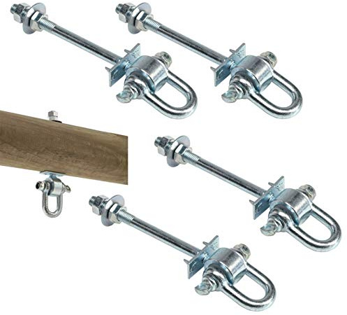 Gartenwelt Riegelsberger Schaukelhaken Safety Type D+ M12 für Balken 90-120 mm zum Durchschrauben 4 Stück