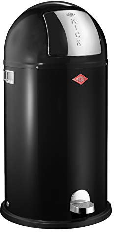 Wesco Kickboy Abfallsammler Metall Schwarz 40 L, H x Ø 75,5x40cm