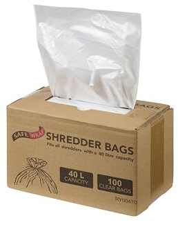 SafeWrap Shredder Bags - Paquete de 100 sacos de basura (40 litros)