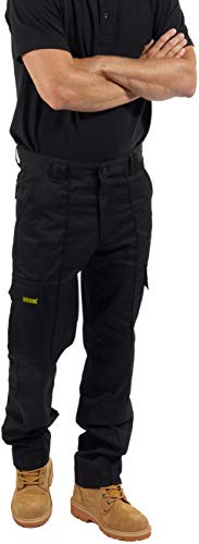 SITE KING Mens Knee Pad Combat Work Trousers with Multi Cargo Pockets | Men's combat work trousers with knee pad pockets and multiple cargo pockets for practical trade use, sizes 28-52