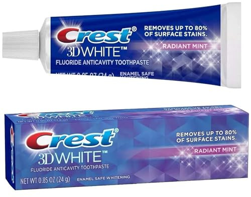 Crest 3D White Vivid Fluoride Anticavity Toothpaste-Radiant Mint-0.85 Oz, 3 Pk