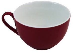 Ritzenhoff & Breker Doppio Kaffeetasse, 1 Stück, Kaffee Obertasse mit farbigem Rand, Teetasse für buntes Mix & Match, Porzellan, Rot, 200 ml, 516104