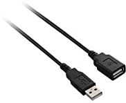 V7 High-Speed USB 2.0 Extension Cable - 6 feet - A Male to A Female for extending the rage of USB device cables (V7N2USB2EXT-06F) - Black
