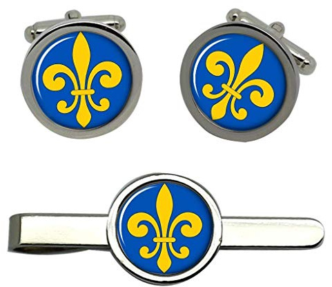 Fleur de lys hommes boutons de manchette et épingles de cravate à cravates et de