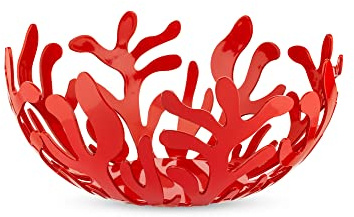 Alessi Mediterraneo Schale aus Edelstahl, epoxidharzlackiert, rot