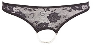 Cottelli Collection Lingerie Spitzenrio Perlen, M, schwarz