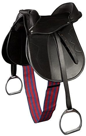 Pony-Sattel-Set, schwarz-pink 16,5