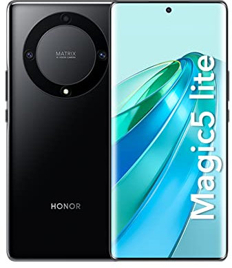 HONOR Magic5 Lite 5G Smartphone 8 Go + 256 Go, Écran Incurvé AMOLED 6,67 120 Hz Display, Triple Caméra Arrière 64 MP, 5100 mAh, Double SIM - Noir