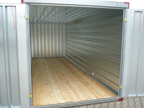 Systafex-Premium Container Baucontainer Lagercontainer Blechcontainer Gerätecontainer Materialcontainer 2,25m (XS) - Metall - Silber - Außencontainer