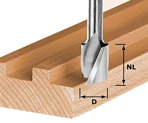 Festool Spiralnutfräser HS Spi S8 D12/20 – Spiralfräser 12 mm | HS-Stahl, Schaft 8 mm, Schneidlänge 20 mm, Gesamtlänge 52 mm – ideal für Weichholz