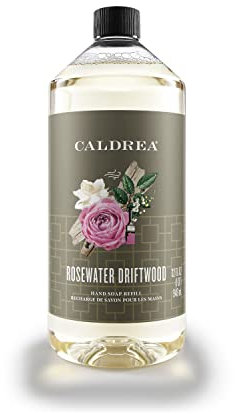 Caldrea Hand Soap Refill, Aloe Vera Gel, Olive Oil And Essential Oils To Cleanse And Condition, Rosewater Driftwood Scent, 32 Oz