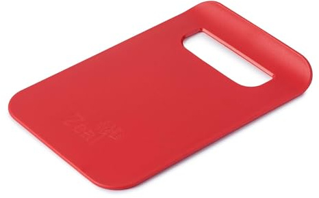 Zeal “Straight To Pan” Slim Kitchen Chopping Board, Plastic, Red, 21.5 x 14.5 x 2 cm