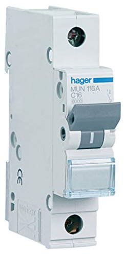 Hager MUN120A Interruptor Automático Magnetotérmico Serie MU, 1P, 20A, curva C, 6KA