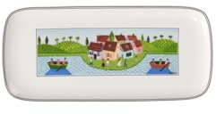Villeroy & Boch Charm & Breakfast Design Naif Piatto per Dolci, 35X16 cm, Porcellana Premium, Bianco/Multicolore