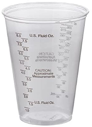 Solo TP10DGM Plastic Medical & Dental Cups, Graduated, 10 oz, Clear, 50/Bag, 20 Bags/Carton
