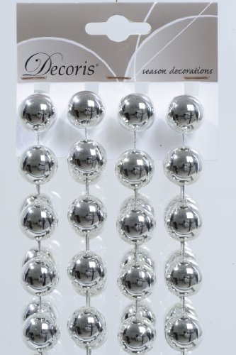 270cm Perlengirlande 2cm Perlenkette Silber Christbaumschmuck Weihnachtsschmuck 20mm