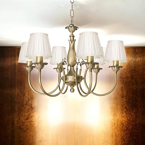 Licht-Erlebnisse Premium Kronleuchter Hängeleuchte aus Messing Jugendstil E14 bis 40W 230V Wohnzimmer Esszimmer Lampe Leuchte Beleuchtung Pendelleuchte Pendellampe Hängelampe