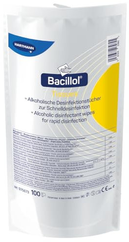 Bacillol Tissue 975673 Desinfektionsmittel Tücher Nachfüllung Tasche, 100 Tücher