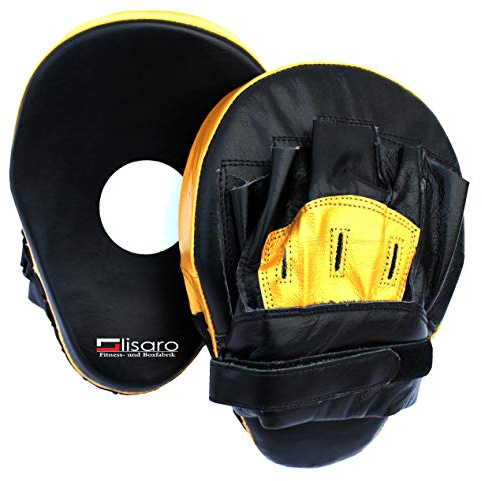 Lisaro Box Pratzen aus Echt Leder (Gold/schwarz)