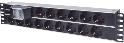 Intellinet Network Solutions Verlängerungsschnur Rack einbaufähig Wechselstrom 250 V Eingabe Eingang CEE 7/4 Ausgangsbuchsen: 15 7/3 2U 48,3 cm 19 3 m Deutschland Schwarz