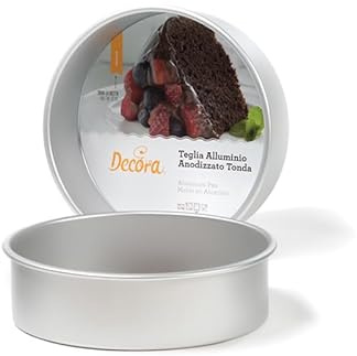 Decora, 0062622 Moule Professionnel Rond Ø 20 x 7,5 cm de Hauteur, en Aluminium anodisé, sans Points de Soudure, Design Professionnel, Argent