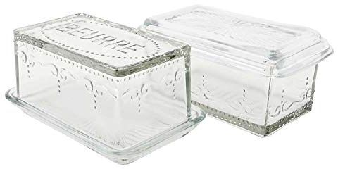 Ib Laursen - Butterdose - Vintage - Shabby Chic - 17 x 8,5 x 10 cm - mit der französischen Aufschrift Beurre