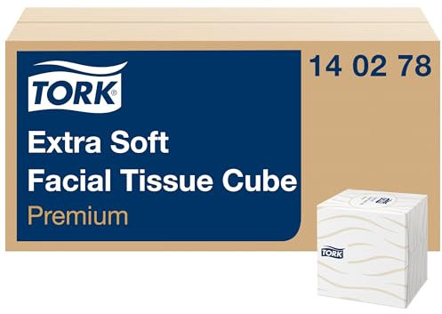 Tork extra weiche Kosmetiktücher (im Spenderwürfel), Premium, 2-lagig, 100 Blatt, 140278