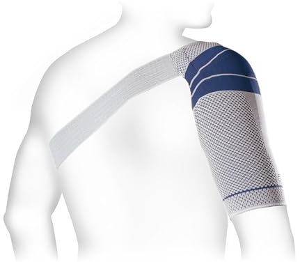 BAUERFEIND OmoTrain S Schulterbandage, Titan, links, Größe 5