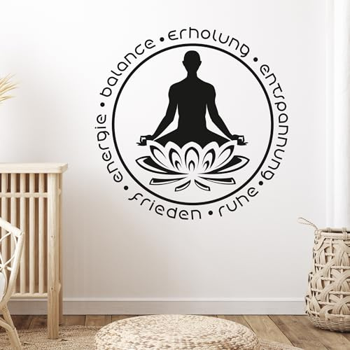 GRAZDesign Wandtattoo Bad Frieden Ruhe Erholung Wellness Wandaufkleber Wand Aufkleber - 57x57cm / 081 hellbraun