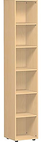 Gera Möbel S-346001-BU Regal Mailand 6 OH mit Standfüßen, 40 x 40 x 216 cm, buche