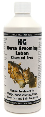 Natural Enzymes KG Horse Grooming Lotion 500 ml 2 in 1 product to clean, groom and clear gnats, ticks, harvest mites, mites and itchy skin problems. Pesticide & chemical free