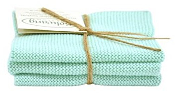 Solwang Putzlappen Kombi gestrickt 292929 hell Aqua 3x Baumwolle Wischtücher Edelstahl